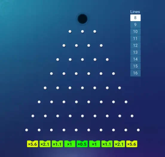 Play Plinko 1win - game interface